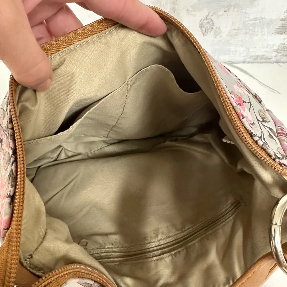 Rosetti Pink and Brown Floral Hobo Bag - Picture 6 of 7